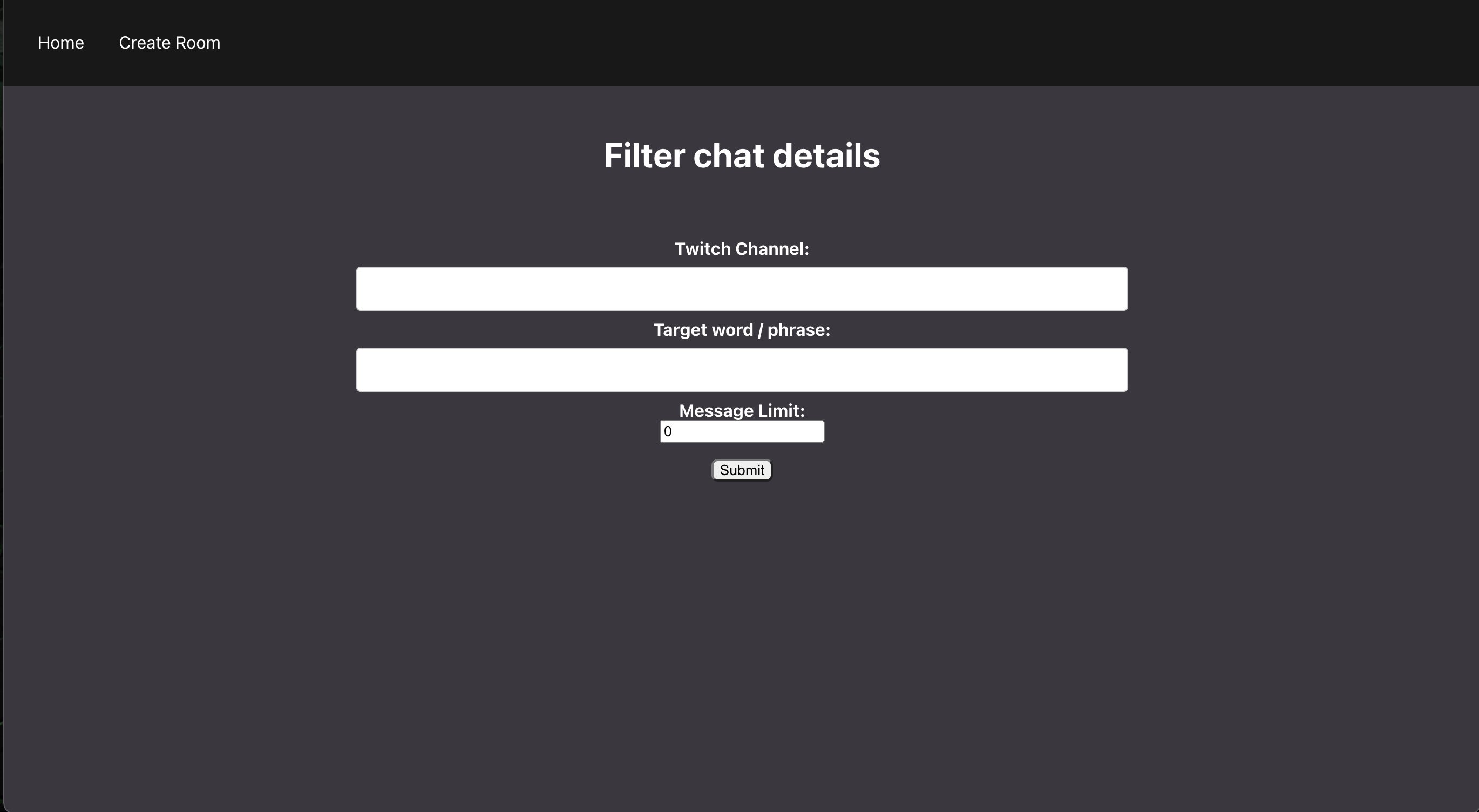 twitch filter form 